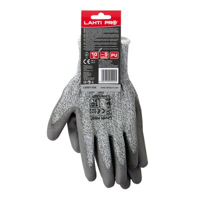 Rękawice ochronne o podwyższonej odporności na przecięcie LAHTI PRO szare 10
