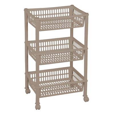 Regał na kółkach z 3 koszami JUMBO cappuccino