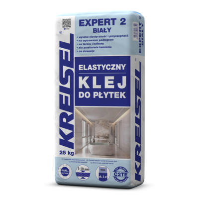 Klej do płytek elastyczny Expert 2 C2TE 25 kg biały KREISEL