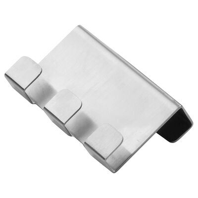 Wieszak na drzwi szafki Wieszak potrójny do kuchni polerowana stal , wysokość: 4,7 cm