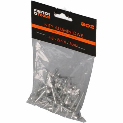 Nity aluminiowe 4,8 x 8 mm 50 sztuk FASTER TOOLS