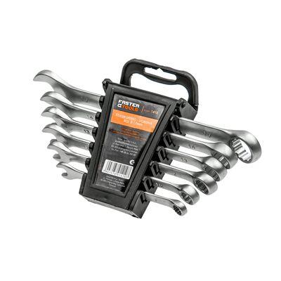 FASTER TOOLS Klucze płasko-oczkowe satyna 6 szt.