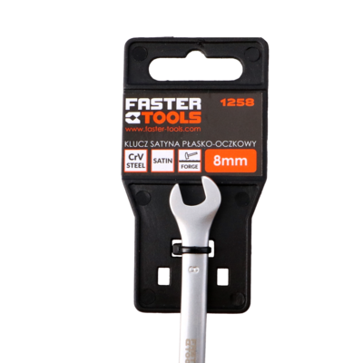 FASTER TOOLS Klucz płasko-oczkowy satyna 8 mm