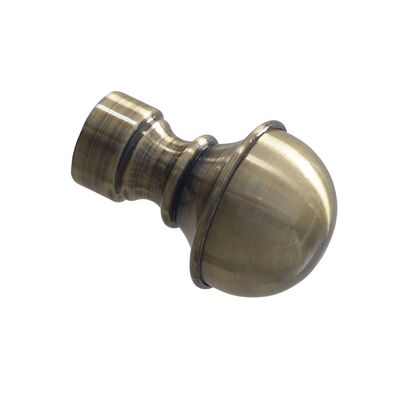 Zakończenie Mars 25 mm do karnisza Barok mosiądz antyczny