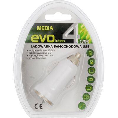 Ładowarka samochodowa 1xUSB 1A 4CAR