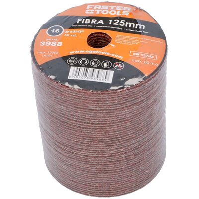 Krążki fibrowe 125 mm 16 g – 50 szt. FASTER TOOLS