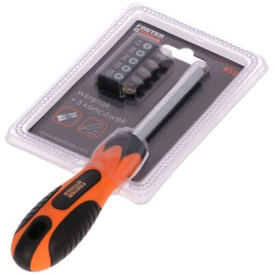 FASTER TOOLS Wkrętak + 5 końcówek bit