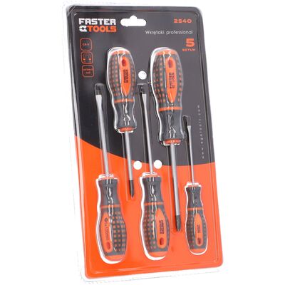 FASTER TOOLS Zestaw wkrętaków PROFESSIONAL 5cz.
