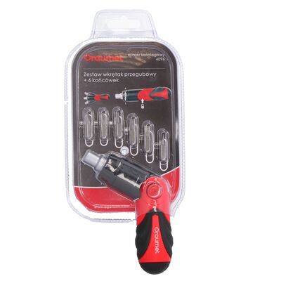DRAUMET Wkrętak przegubowy z końcówkami - 7cz.