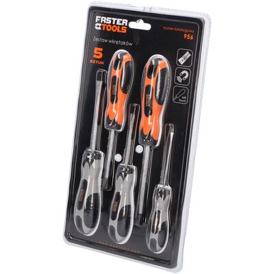 FASTER TOOLS Zestaw wkrętaków 5cz.