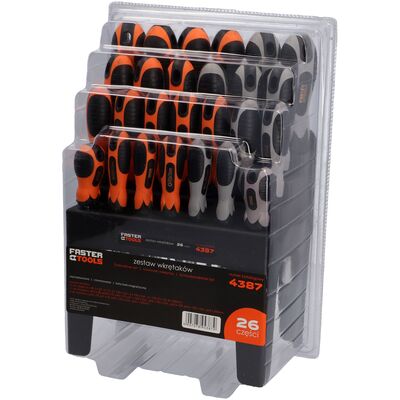 FASTER TOOLS Zestaw wkrętaków 26cz.