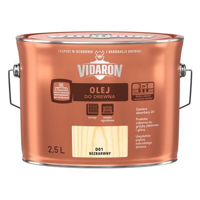 VIDARON Olej do drewna bezbarwny D01 2,5 l