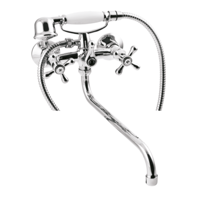 Bateria wannowa z widełkami z wylewką typu S Roma chrom Invena