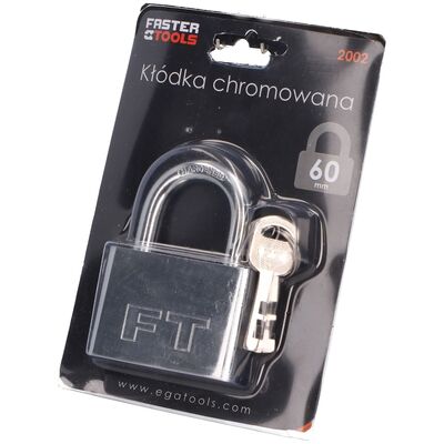 FASTER TOOLS Kłódka chrom 60 mm