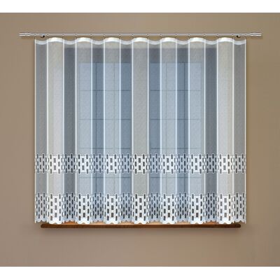 Firanka żakardowa odpasowana z wszytą taśmą marszczącą 160 x 300 cm