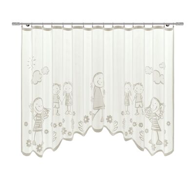 Firanka żakardowa odpasowana z wszytą taśmą marszczącą z przędzy Repreve 160 x 300 cm