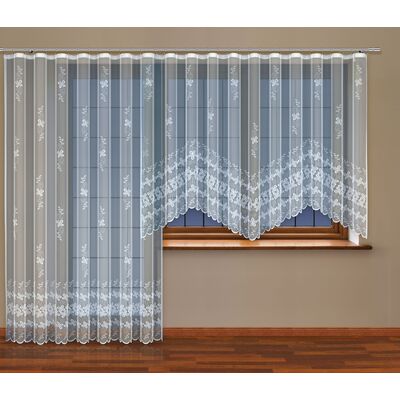 Firanka żakardowa odpasowana z wszytą taśmą marszczącą 250 x 200