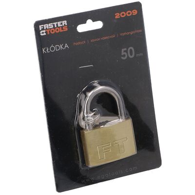 FASTER TOOLS Kłódka mosiężna 50 mm