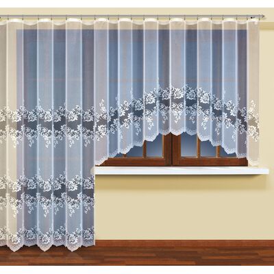 Firanka żakardowa odpasowana z wszytą taśmą marszczącą 250 x 200 cm