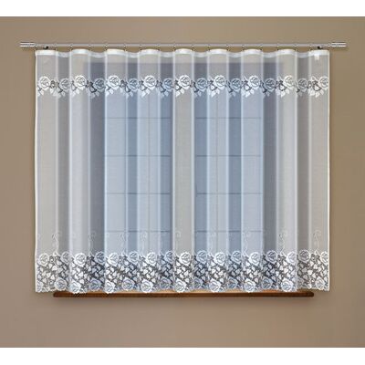 Firanka żakardowa odpasowana z wszytą taśmą marszczącą 160 x 300 cm