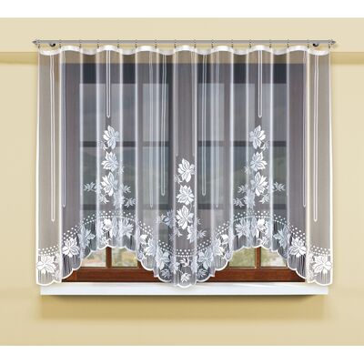 Firanka żakardowa odpasowana z wszytą taśmą marszczącą 160 x 300 cm