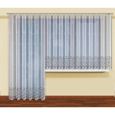 Firanka żakardowa odpasowana z wszytą taśmą marszczącą 250 x 200 cm