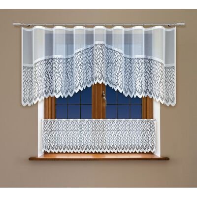 Firanka żakardowa odpasowana z wszytą taśmą marszczącą 100 x 300 cm