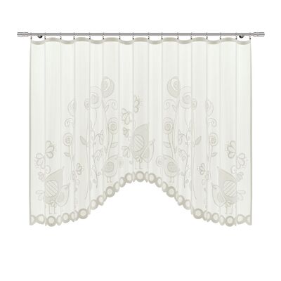 Firanka żakardowa odpasowana z wszytą taśmą marszczącą z przędzy Repreve 160 x 300 cm