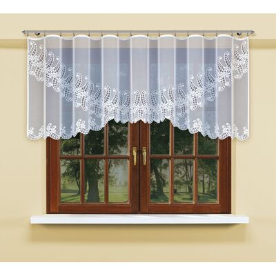 Firanka żakardowa odpasowana z wszytą taśmą marszczącą 90 x 300 cm