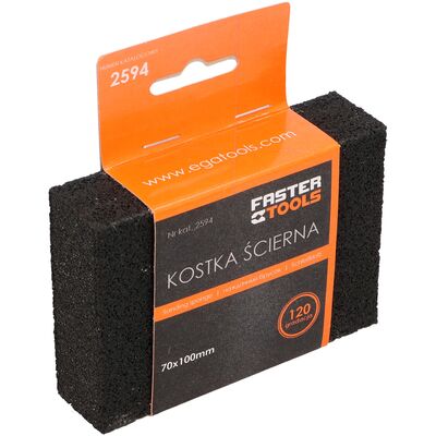 Kostka ścierna 70 x 100 mm 120 gr FASTER TOOLS