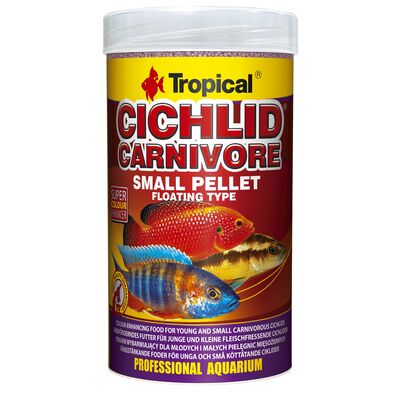Pokarm dla ryb pływający Cichlid Carnivore Small Pellet 250 ml / 90 g Tropical