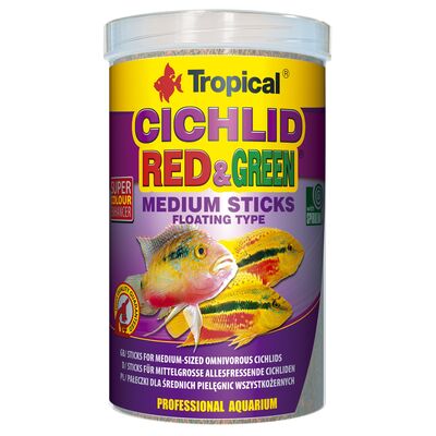 Pokarm dla ryb pływający Cichlid RedGreen Medium Sticks 1000 ml / 360 g Tropical