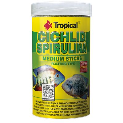 Pokarm dla ryb pływający Cichlid Spirulina Medium Sticks 250 ml / 90 g Tropical