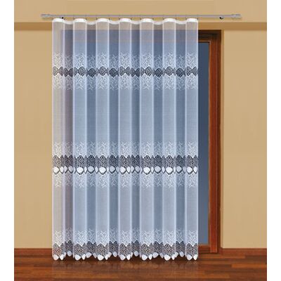 Firanka żakardowa odpasowana z wszytą taśmą marszczącą 250 x 200 cm