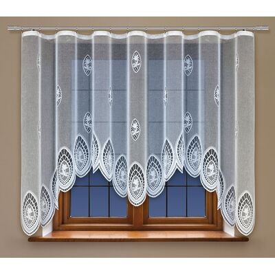 Firanka żakardowa odpasowana z wszytą taśmą marszczącą 160 x 300 cm