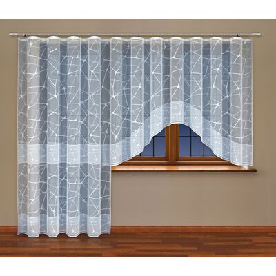 Firanka żakardowa odpasowana z wszytą taśmą marszczącą 250 x 200 cm