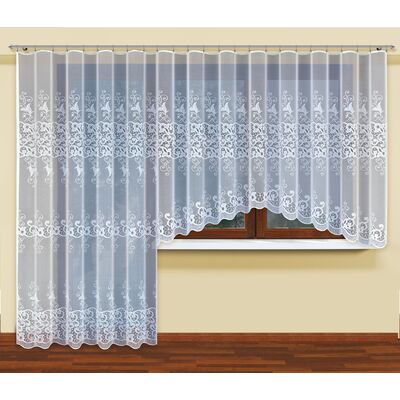 Firanka żakardowa odpasowana z wszytą taśmą marszczącą 250 x 200 cm