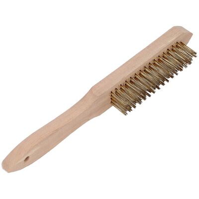 Szczotka ręczna drewniana - mosiądzowana 4 rzędy FASTER TOOLS