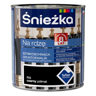 Śnieżka Emalia na rdzę czarny R19 Półmat 0,65 l