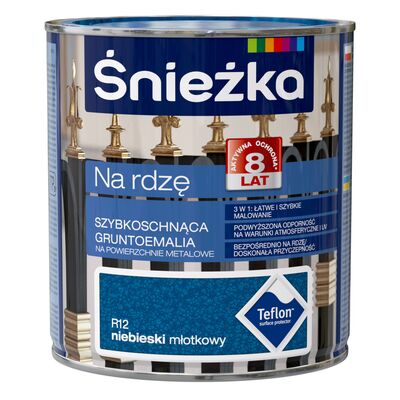 Śnieżka Emalia na rdzę niebieski R12 Efekt Młotkowy 0,65 l