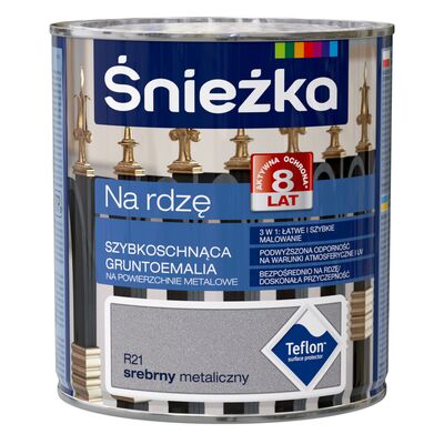 Śnieżka Emalia na rdzę srebrny R21 Efekt Metaliczny 0,65 l