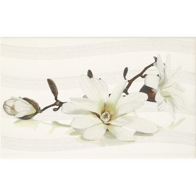Dekor LIRA white flower 25 x 40