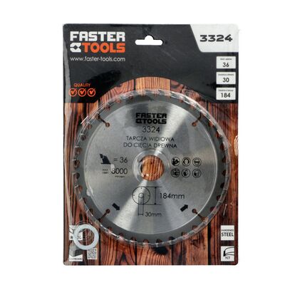 FASTER TOOLS Tarcza widiowa do drewna 184 x 30 mm 36z.