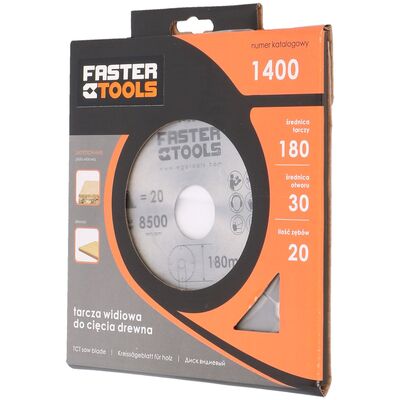 FASTER TOOLS Tarcza widiowa do drewna 180 x 30 mm 20z.