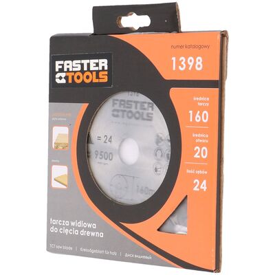 FASTER TOOLS Tarcza widiowa do drewna 160 x 20 mm 24z.