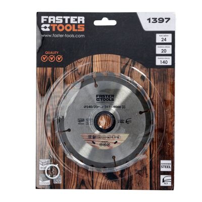 FASTER TOOLS Tarcza widiowa do drewna 140 x 20 mm 24z.