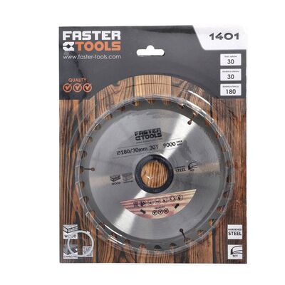 FASTER TOOLS Tarcza widiowa do drewna 180 x 30 mm 30z.