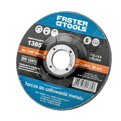 FASTER TOOLS Tarcza szlifierska do metalu 115 x 22,2 x 6 mm
