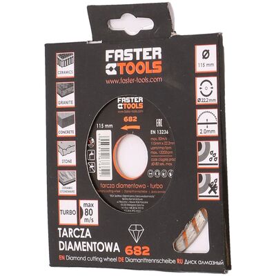 FASTER TOOLS Tarcza diamentowa turbo 115 x 22,2 mm