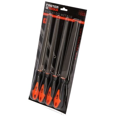 FASTER TOOLS Pilniki ślusarskie 200 mm - zestaw 4 szt.